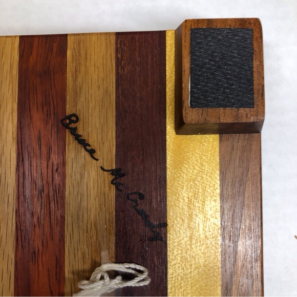 Handmade Hard Wood Serving Board Sz Small Signed By Artist Bruce McCreedy NEW - Picture 7 of 8